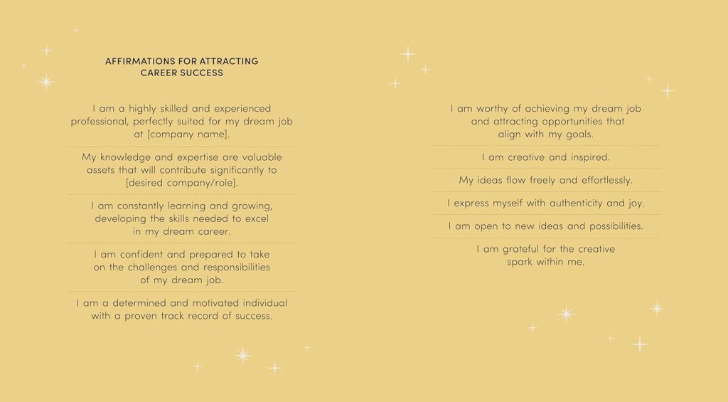 Affirmations from Nicole Wiess's Book Manifesting: A beginners Guide 